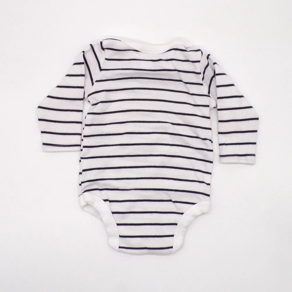 HB Striped Bodysuits Baby Boy Clothes 0-3 Months Lot of 2 Blue White Long Sleeve
